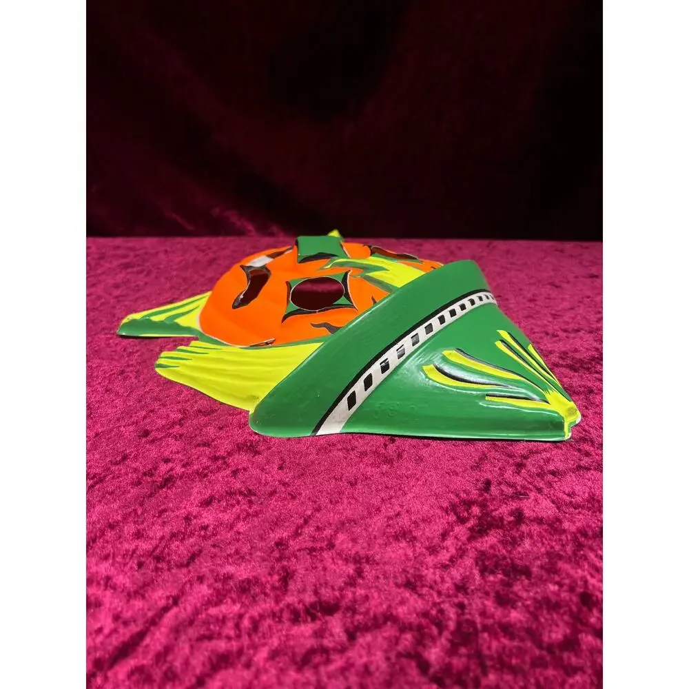 Vintage USA Plastic Halloween Mask - Scarecrow Jack-O-Lantern Face